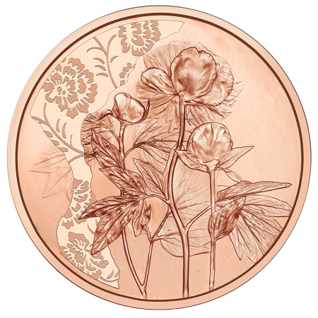 Autriche La Pivoine - 10 euros Cuivre 2024 - Le Langage des Fleurs