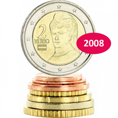 Autriche Série Euros 2008 - 8 monnaies