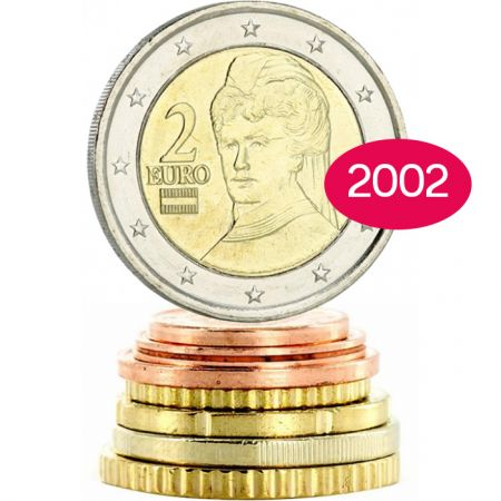 Autriche Série Euros AUTRICHE 2002 - 8 monnaies