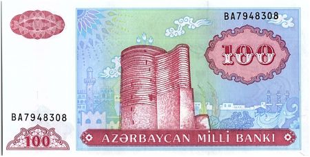 Azerbaidjan 100 Manat, Tour de Maiden, Bakou - ND 1993 - P. 18 b