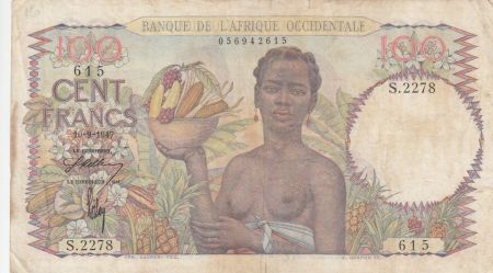 B A O 100 Francs 1947 - Femme avec fruits, famille - Série S.2278