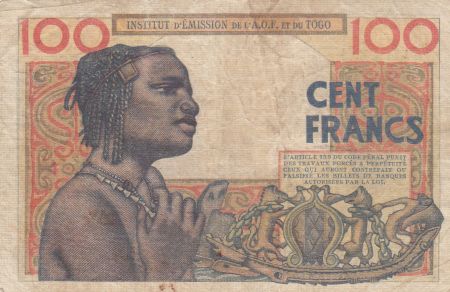 B A O 100 Francs 1957 - Masque, tête de femme Série M.52