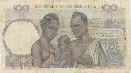 B A O 100 Francs Africaine, ananas - Famille - 1948