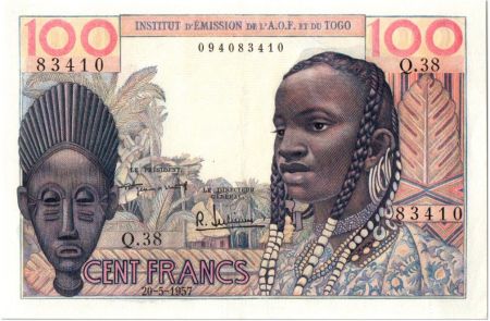 B A O 100 Francs Masque - 1957 - Q.38 83410