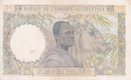 B A O 25 Francs - Femme, homme avec vache - 1943 - Série K.2182 - SUP - P.38