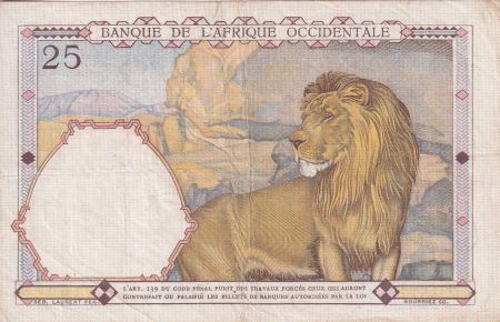B A O 25 Francs - Homme et cheval, Lion - Chiffres rouges - 01-10-1942 - Série Z.3577 - P.27