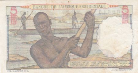 B A O 5 Francs  Femme, hommes en pirogue 30-12-1949 - Série N.102 - P.36 - TTB +