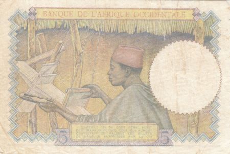 B A O 5 Francs 1936 - Homme, tisserand - Série H.1534