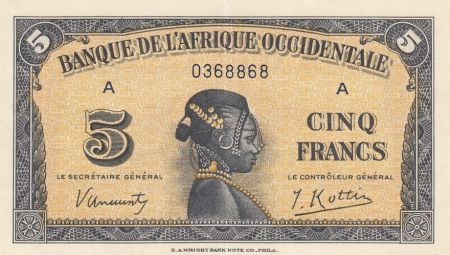 B A O 5 Francs Africaine - 1942 Série A