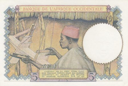 B A O 5 Francs Africaine - 27-04-1939 - Série O.6485