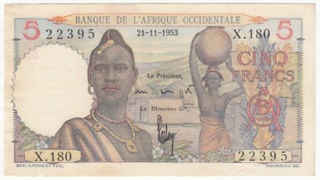 B A O 5 Francs Femmes - 21-11-1953 Série X.180