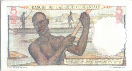 B A O 5 Francs Femmes - Pirogue - 1949