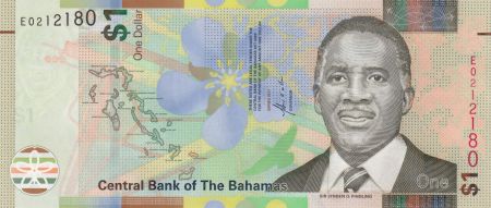 Bahamas 1 Dollar Lynden O Pindling - Fanfare - 2017 - Hybride - Neuf - P.77