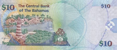 Bahamas 10 Dollars Sir Stafford Sands - Phare, plage - 2009
