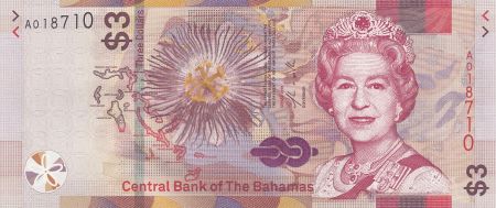 Bahamas 3 Dollars Elisabeth II - Voiliers - 2019 - Neuf