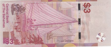 Bahamas 3 Dollars Elisabeth II - Voiliers - 2019 - Neuf