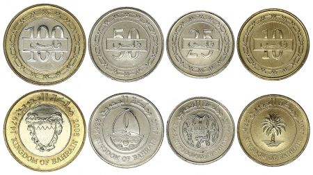 Bahreïn Set 4 monnaies  : 10 à 100 Fils - 2007-2008