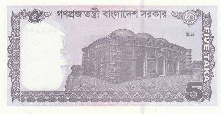 Bangladesh 5 Taka - Muhibur Rahman, bâtiment - 2022