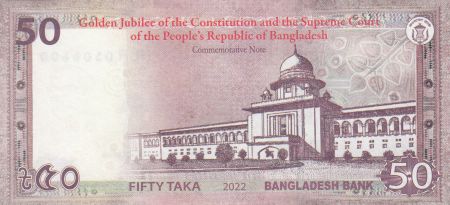 Bangladesh 50 Taka - 50ème anniversaire de la Constitution - M. Rahman - 2022