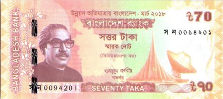 Bangladesh 70 Taka 2017 - Muhibur Rahman, Sheikh Hassina - 2017