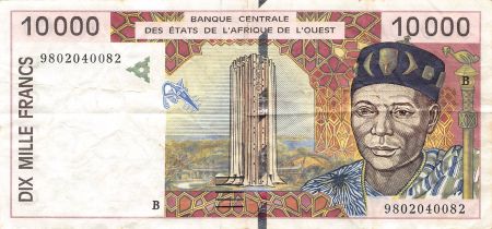 BANQUE DES ETATS DE L\'AFRIQUE DE L\'OUEST  BENIN - 10000 FRANCS 1998 - TB+