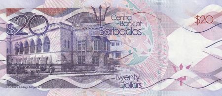 Barbade  20 Dollars, S.J. Prescod - Parlement - 2017