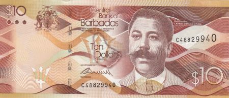 Barbade 10 Dollars Charles Duncan O\'Neal- Pont- 2017