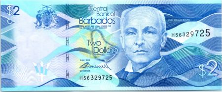 Barbade 2 Dollars, J.R. Bovell - Moulin - 2013