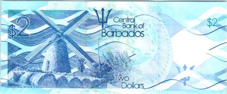Barbade 2 Dollars, J.R. Bovell - Moulin - 2013