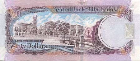 Barbade 20 Dollars, sign. Worrell 2009 S.J. Prescod - Trafalgar Square