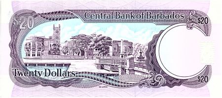 Barbade 20 Dollars, S.J. Prescod - Trafalgar square - 1988