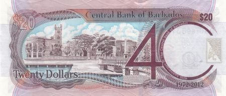 Barbade 20 Dollars S.J. Prescod - 40 ans de la Banque - 2012 - Neuf - P.72