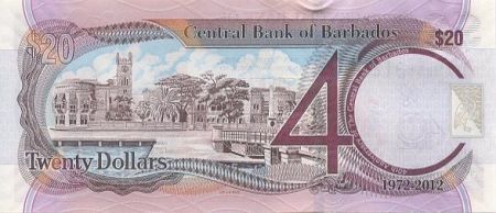 Barbade 20 Dollars S.J. Prescod - 40 ans de la Banque