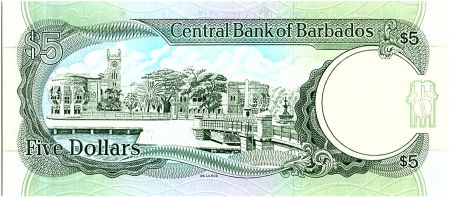 Barbade 5 Dollars, Sir Frank Worrell - Trafalgar square - 1996