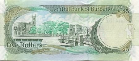 Barbade 5 Dollars Sir F. Worrell - Trafalgar Square