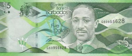 Barbade 5 Dollars Sir Frank Worrell - Batiment - 2013