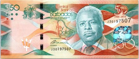 Barbade 50 Dollars Errol Barrow - 50 années de l\'Independance 1966-2016
