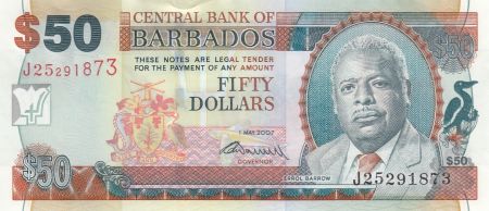 Barbade 50 Dollars E.W. Barrow - Trafalgar Square - 2007 (2009)