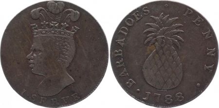 Barbade Tn.5 1 Penny, Chef Indien, Ananas - 1788