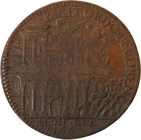 BATIMENTS DU ROI  LOUIS XIV - JETON 1667 Démolition de la colonade du louvre