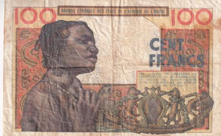 BCEAO 100 Francs - Masque - 02-03-1965 - Série F.232 - Lettre K (Sénégal) - P.701Ke