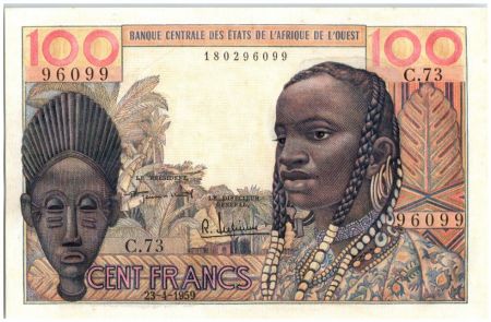 BCEAO 100 Francs Masque - 1959 - Série C.73