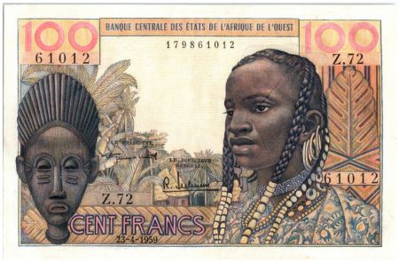 BCEAO 100 Francs Masque - 1959