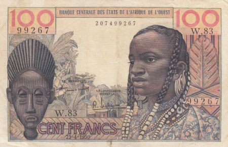 BCEAO 100 Francs masque 1959 - Série W.83