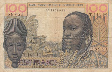 BCEAO 100 Francs masque 1961 - H Niger T.143