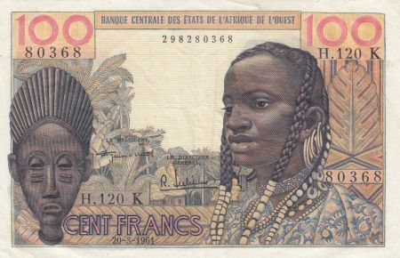 BCEAO 100 Francs masque 1961 - K Sénégal H.120