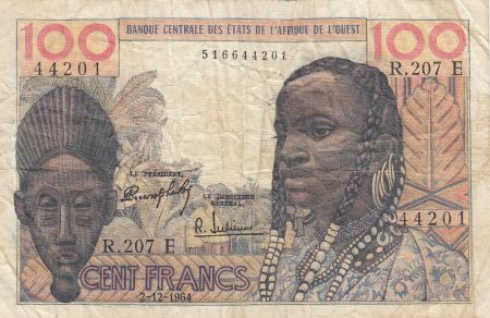 BCEAO 100 Francs masque 1964 - E Mauritanie R.207