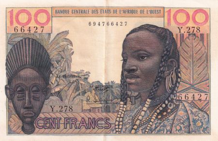 BCEAO 100 Francs Masque ND (1965) - Série Y.278
