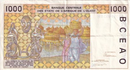 BCEAO 1000 Francs - Arachide - Masque - 1993 - Lettre K (Sénégal) - P.711K.c