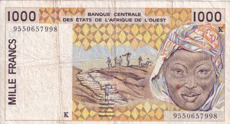 BCEAO 1000 Francs - Arachide - Masque - 1995 - Lettre K (Sénégal) - P.711K.e